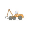 Forest harvester isolated on a white background. Royalty Free Stock Photo