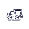 forest harvester line icon, vector Royalty Free Stock Photo