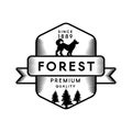 Forest Hike Mountain Camp Geometric Logo Design Royalty Free Stock Photo
