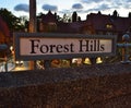 Forest Hills Queens New York City Sign Medieval Style Architecture Buildings Background Royalty Free Stock Photo