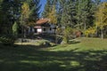 Forest house in the residential district of bulgarian village Mala tsarkva, Rila mountain Royalty Free Stock Photo