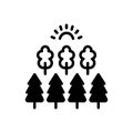 Black solid icon for Forest, eco and ecology Royalty Free Stock Photo