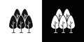 Forest Icon flat line symbol set