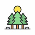 Forest icon vector image.
