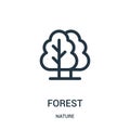 forest icon vector from nature collection. Thin line forest outline icon vector illustration. Linear symbol for use on web and