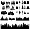 Forest icon vector set. Wood illustration sign collection. Pine tree symbol. Christmas tree logo.