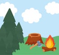 forest and icons Royalty Free Stock Photo