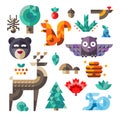 Forest icons, geometric proportions Royalty Free Stock Photo