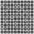 100 forest icons set black