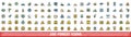 100 forest icons set, color line style Royalty Free Stock Photo