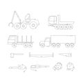 Forest industry line icon set. Royalty Free Stock Photo