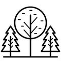 Forest Isolated Vector Icon that can be easily modified or edit Royalty Free Stock Photo