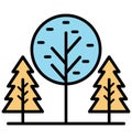 Forest Isolated Vector Icon that can be easily modified or edit Royalty Free Stock Photo