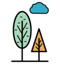 Forest Isolated Vector Icon that can be easily modified or edit Royalty Free Stock Photo