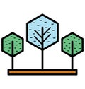 Forest Isolated Vector Icon that can be easily modified or edit Royalty Free Stock Photo