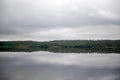 Forest lake, early autumn morning, Karelia, Russia Royalty Free Stock Photo