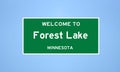 Forest Lake, Minnesota city limit sign. Town sign from the USA.