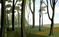 Forest landscape illustration Royalty Free Stock Photo