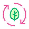 Forest Leaves Tree Arrows Vector Thin Line Icon