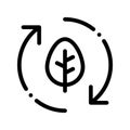 Forest Leaves Tree Arrows Vector Thin Line Icon