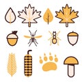 Forest Life Line Icons