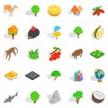 Forest life icons set, isometric style Royalty Free Stock Photo