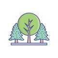 Forest Line Style vector icon which can easily modify or edit Royalty Free Stock Photo
