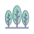 Forest Line Style vector icon which can easily modify or edit Royalty Free Stock Photo
