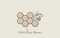 Honey bee with a honeycomb nutrition emblem