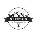 Forest, Mountain Adventure, Deer Hunter Black And White Badge Vector Logo Royalty Free Stock Photo