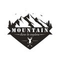 Forest, Mountain Adventure, Deer Hunter Black And White Badge Vector Logo Royalty Free Stock Photo