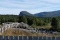 Forest mountain landscape in Norway, close to the village Beitostolen