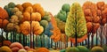 Forest nature green landscape background tree art