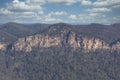 A forest near a cliff burnt by bushfire in regional Australia Royalty Free Stock Photo