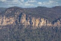 A forest near a cliff burnt by bushfire in regional Australia Royalty Free Stock Photo