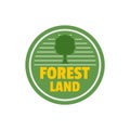 Forest new land logo, flat style