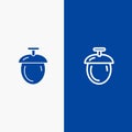 Forest, Nuts, Seeds Line and Glyph Solid icon Blue banner Line and Glyph Solid icon Blue banner Royalty Free Stock Photo