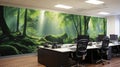 forest office wall mural Royalty Free Stock Photo