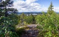 Forest panorama on the reserve. Under the road to the highest peak is Kivakka \