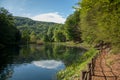 Forest path by the Jankovac lake in forest park Jankovac, Nature