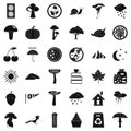 Forest plantation icons set, simple style