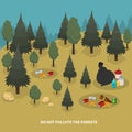 Forest Pollution Isometric Composition