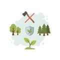 Forest Protection Concept Illustration Royalty Free Stock Photo
