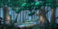 Forest. Realistic Style. Video Game Digital CG Artwork