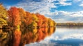 forest reflection wood sunny landscape