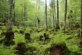 forest regrowth at different stages in a recovering area