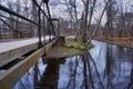 Forest River and Footbridge in Keila-Joa Park, Estonia Royalty Free Stock Photo