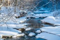 Forest river in winter Royalty Free Stock Photo