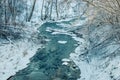 Forest river in winter Royalty Free Stock Photo
