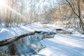 Forest river in winter Royalty Free Stock Photo